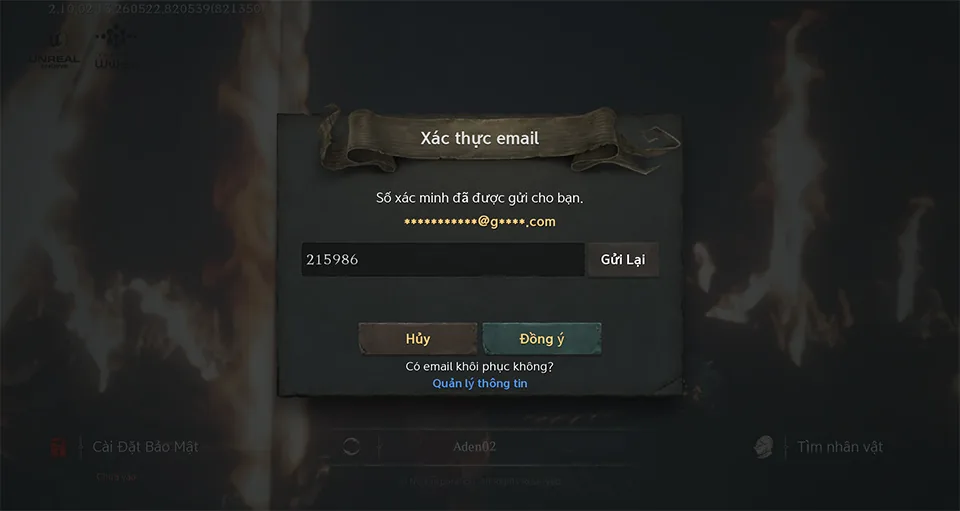 Bước 4: Nhập mã xác minh từ email