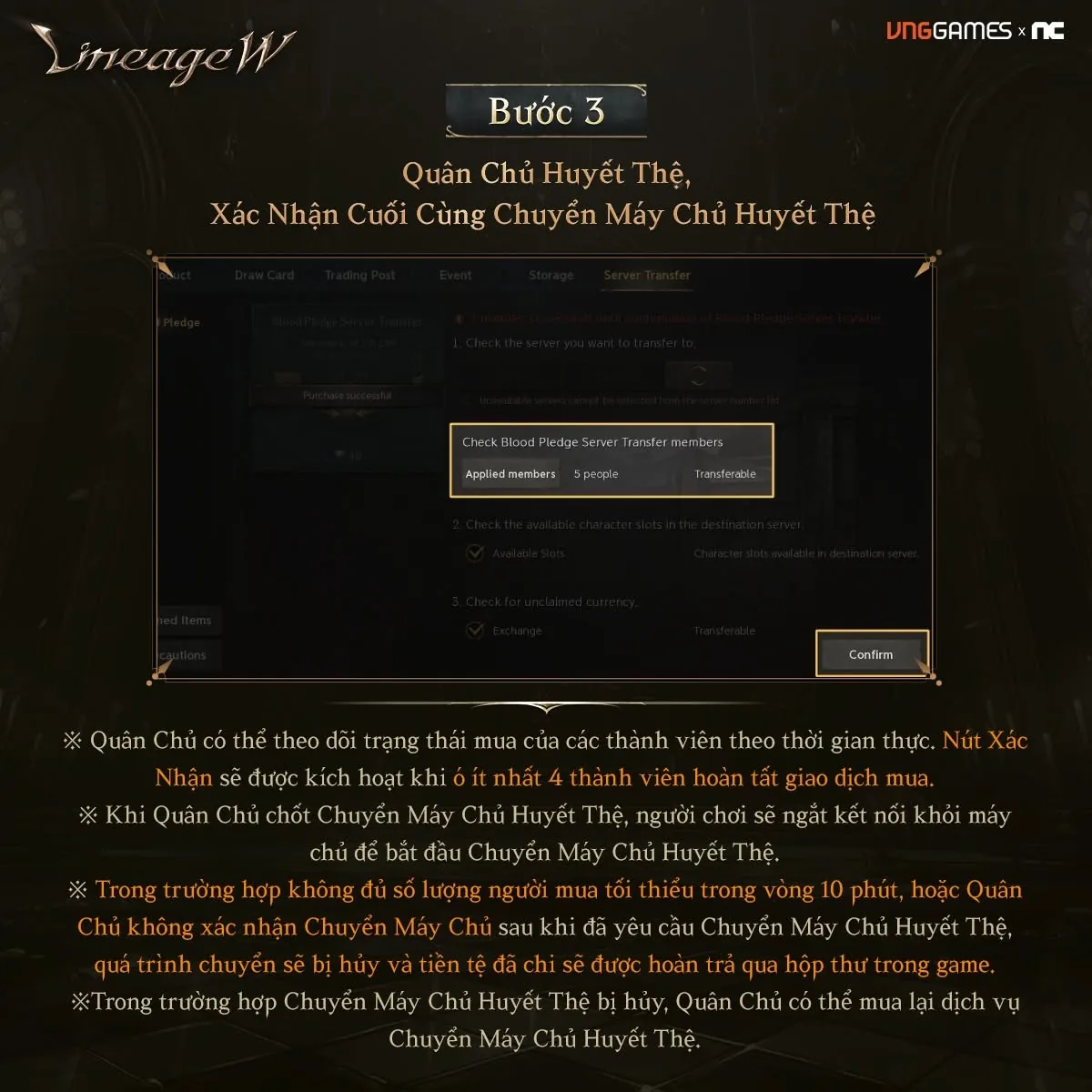 Hướng dẫn chuyển máy chủ Huyết Thệ trong Lineage W (5)